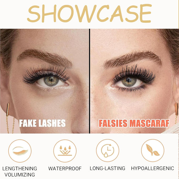 2PCS Mascara Makeup,Waterproof Mascara,Mascara Black Volume and Length Dual-Effect 4D Mascara 2-In-1 Slim Long Curl Thick and Non-Smudge-Proof Mascara, Thick Curl