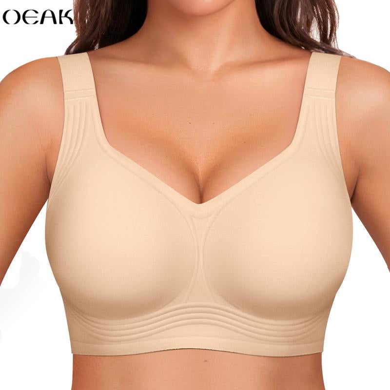 OEAK Women's Comfortable Wireless Padded Bras - Ultimate Full Coverage Support for Everyday Wear