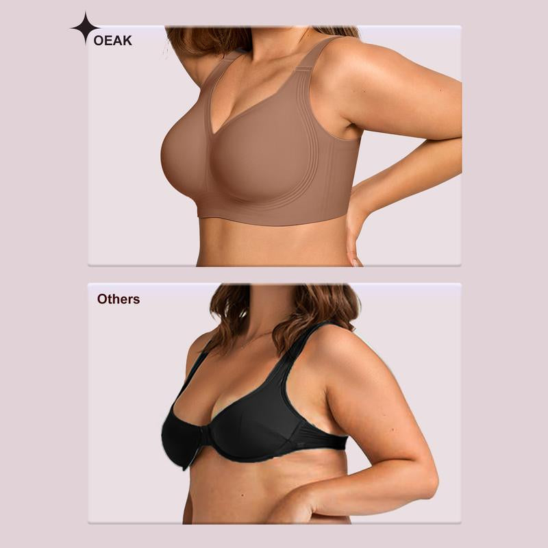 OEAK Women's Comfortable Wireless Padded Bras - Ultimate Full Coverage Support for Everyday Wear