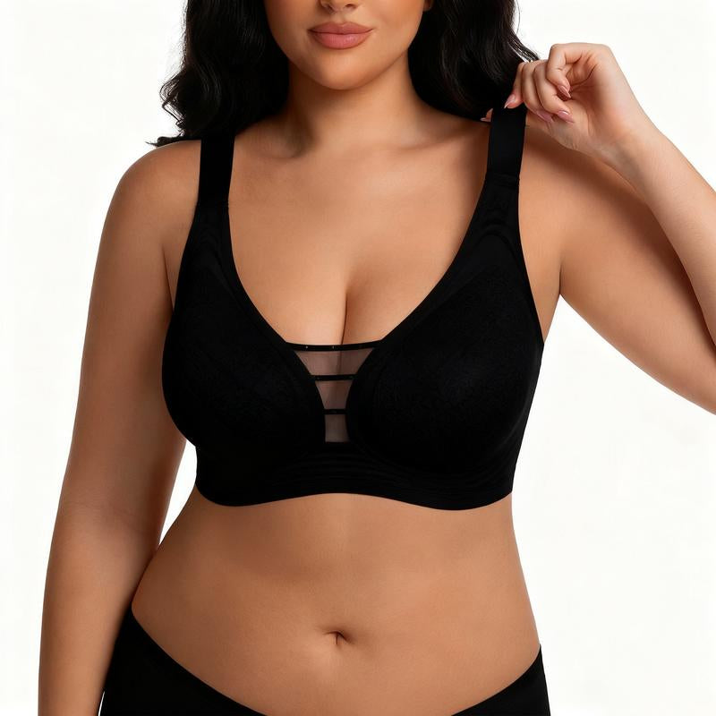 Plus Size Fashion Lingerie: Wireless Seamless Bra Full Coverage Comfortable Wireless Padded Bras Comfort Push-Up T-Shirt Bra for Everyday Lingerie