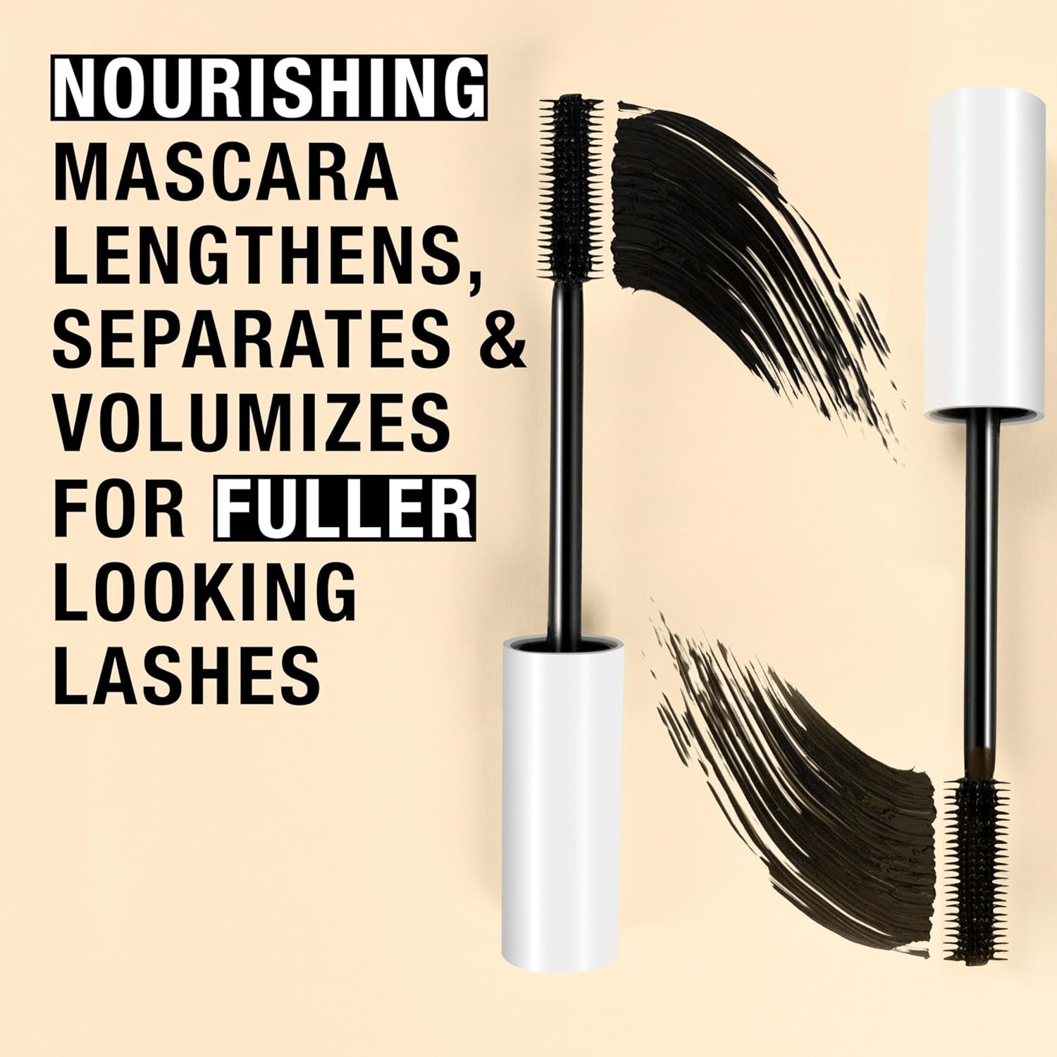 Healthy Definition Mascara, Eyelash Mascara Defines, Lifts, Curls, Lengthens & Volumizes Lashes, Dual-Sided Comb + Brush for Natural Application, Carbon Black, 0.27 Oz