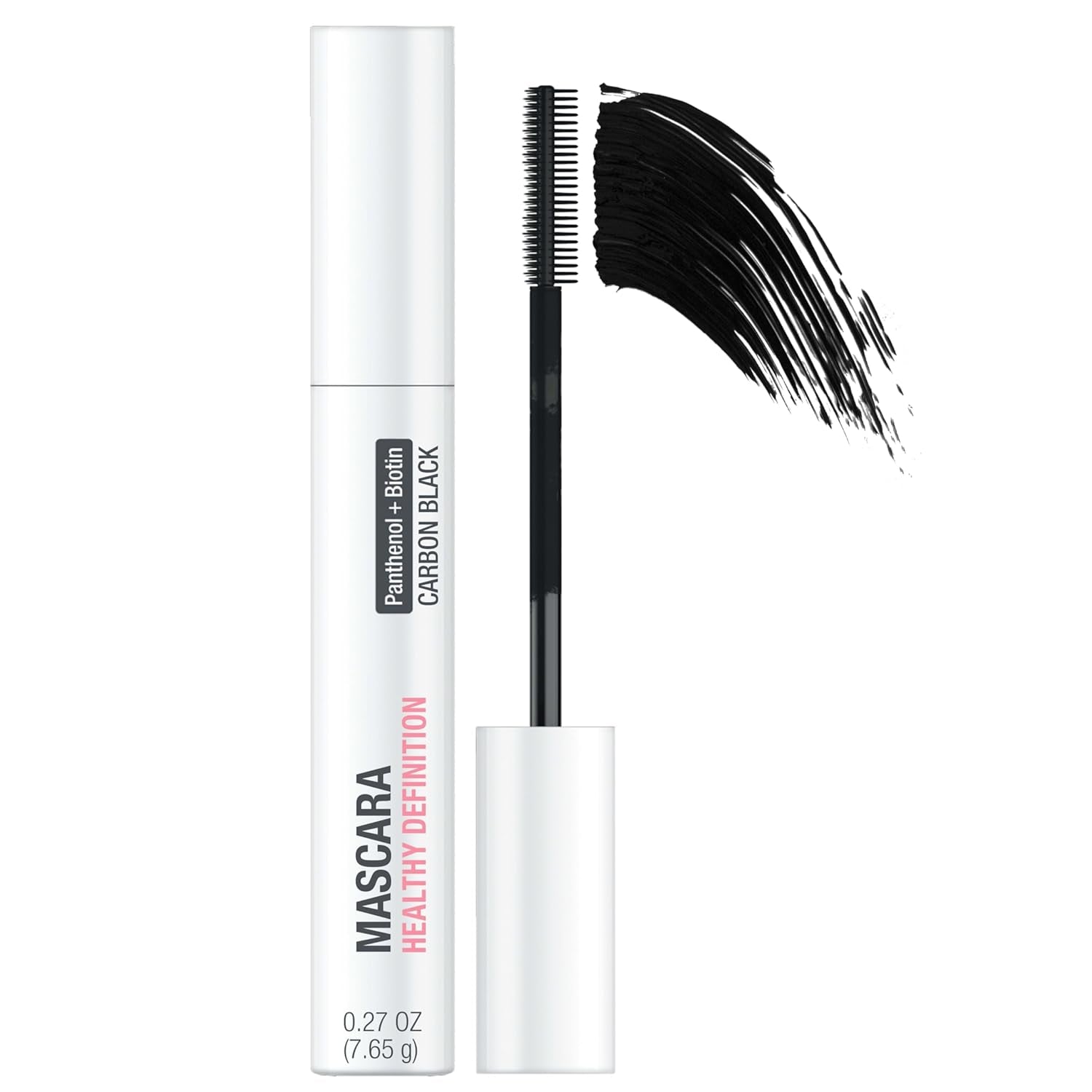 Healthy Definition Mascara, Eyelash Mascara Defines, Lifts, Curls, Lengthens & Volumizes Lashes, Dual-Sided Comb + Brush for Natural Application, Carbon Black, 0.27 Oz
