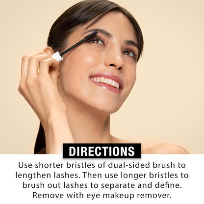 Healthy Definition Mascara, Eyelash Mascara Defines, Lifts, Curls, Lengthens & Volumizes Lashes, Dual-Sided Comb + Brush for Natural Application, Carbon Black, 0.27 Oz