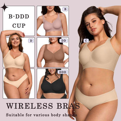 OEAK Women's Comfortable Wireless Padded Bras - Ultimate Full Coverage Support for Everyday Wear