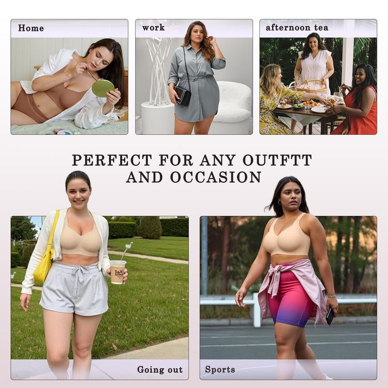 OEAK Women's Comfortable Wireless Padded Bras - Ultimate Full Coverage Support for Everyday Wear